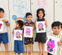 Young Artists with Colorful Creations 90x80